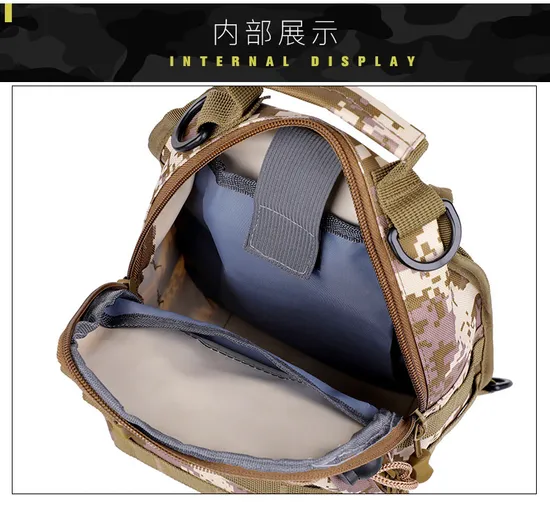 Casual Camouflage Oxford Cloth Large Capacity Mens Mountaineering Chest Bag Tactical Shoulder Bag