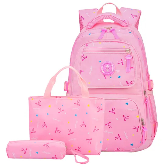 New Three Piece Set of Casual Waterproof Lightweight Backpack for Primary and Secondary School Students