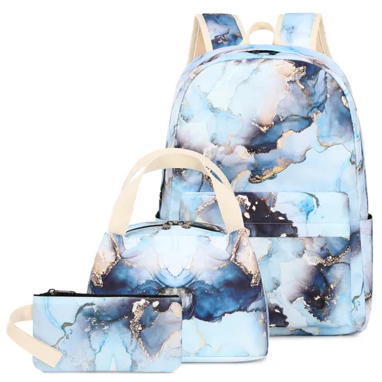 2024 Leisure Simple Large Capacity Printed Three Piece Backpack for Primary and Secondary School Students