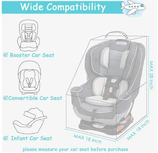 Lightweight Car Kids Baby Padded Seat Travel Car Seat Travel Bag