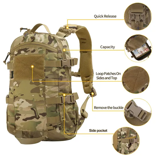 Outdoor Backpack Tactical Backpack 500d Nylon Splash Proof Portable Lightweight Tactical Bag