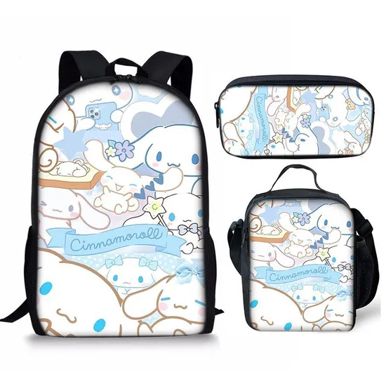 Cinnamoroll Big Ear Dog Primary and Secondary School Student School Backpack Three Piece Set