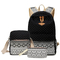Three Piece Set of Leisure Canvas Backpack for Female Students Mother Bag High School Lunch Bag