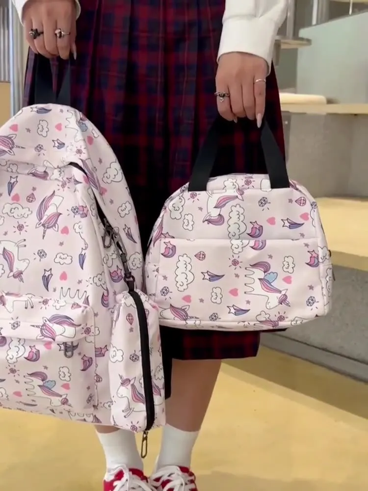 2024 New Printed Children&prime;s Backpack with Large Capacity Three Piece Set for Primary and Secondary School Students