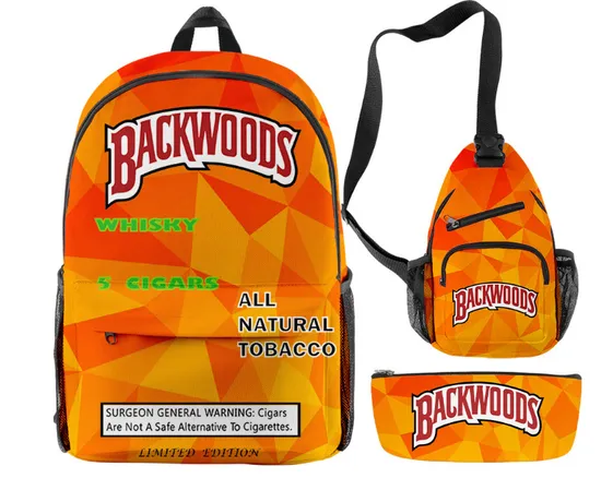 Hot Selling Backwoods Backpack 3-Piece Set Rick Modi Backpack Full Color Printed Backpack