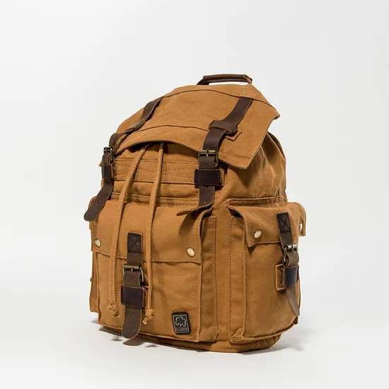 Retro Mens Canvas Backpack Leisure Universal Backpack Fashionable Large Capacity Outdoor Travel Bag