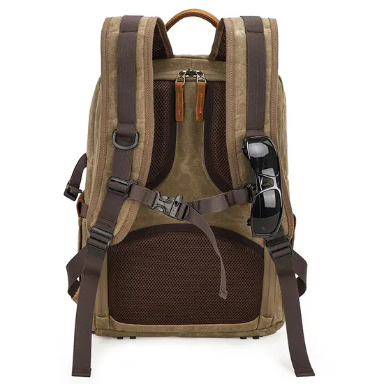 Photography Backpack Outdoor SLR Digital Camera Backpack Waterproof Wax Dyed Canvas Camera Bag