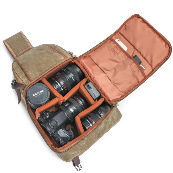 Outdoor Photography Canvas Wear-Resistant Leisure Camera Bag Single Shoulder Chest Bag