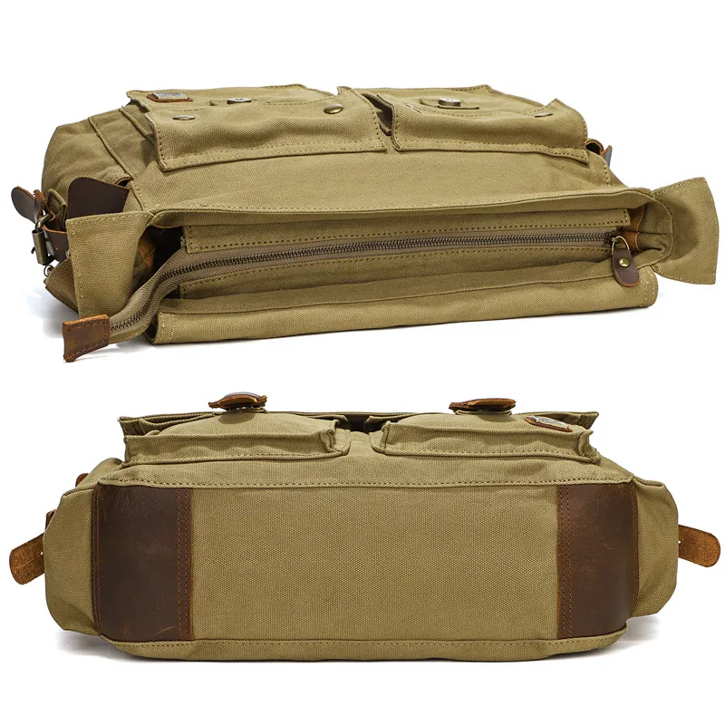 Men&prime;s One Shoulder Crossbody Canvas Bag DSLR Photography Digital Camera Bag