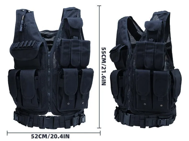 Summer Training Lightweight Multifunctional Outdoor Camouflage Triple Pocket Tactical Vest