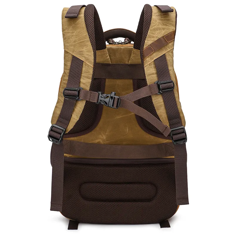 Outdoor Photography Backpack with Shoulder Retro SLR Camera Bag Waterproof Laptop Backpack