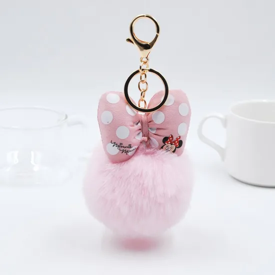 New Color Rex Rabbit Leopard Bow Bag Keychain Fashion Plush Car Hanging Manufacturers
