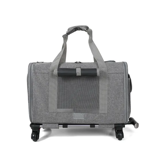 2024 Luxury Airline Approved Trolley Expandable Mesh Travel Pet Carrier Bag for Cats Dogs and Small Animals