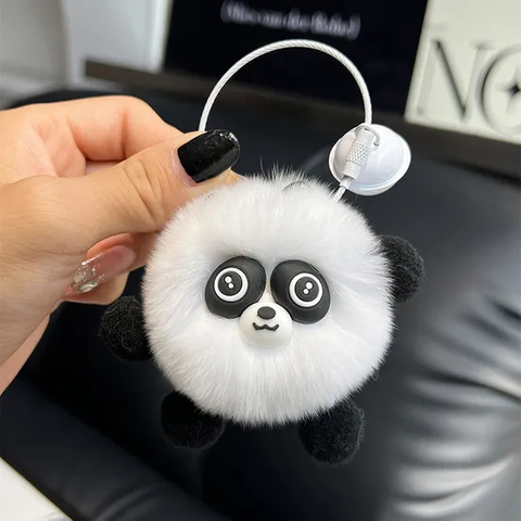New Soft and Cute Rabbit Red Panda Pendant Personalized Rabbit Hair Car Keychain