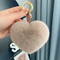 Real Rabbit Fur Ball Keychains Colors Heart Shape Promotional 10cm Bulk POM POM Rabbit Fur Ball Keychain