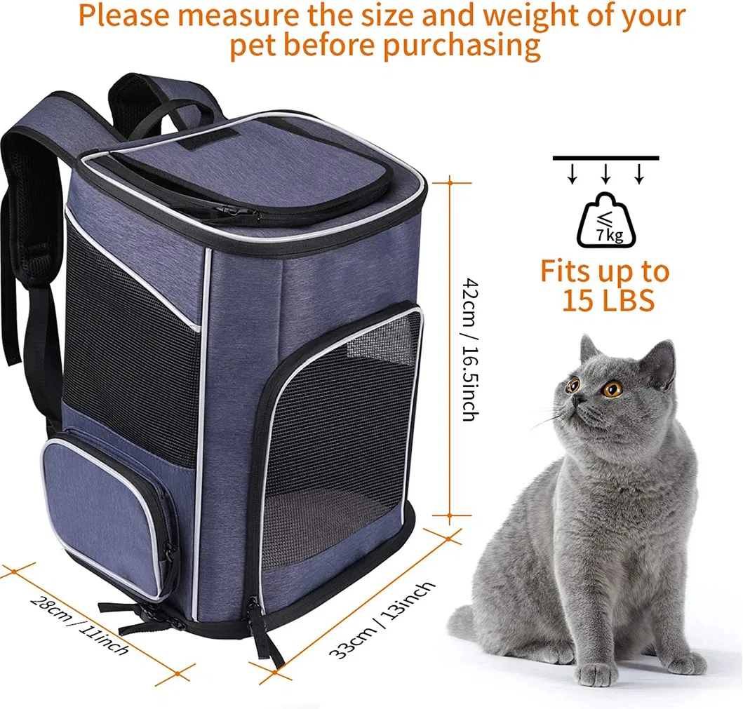 Custom Pet Carrier Strap Foldable Travel Backpack with Internal Seat Belt