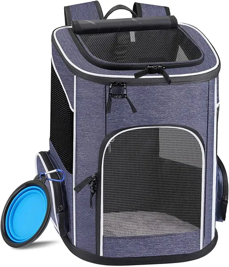 Custom Pet Carrier Strap Foldable Travel Backpack with Internal Seat Belt