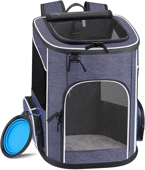 Custom Pet Carrier Strap Foldable Travel Backpack with Internal Seat Belt