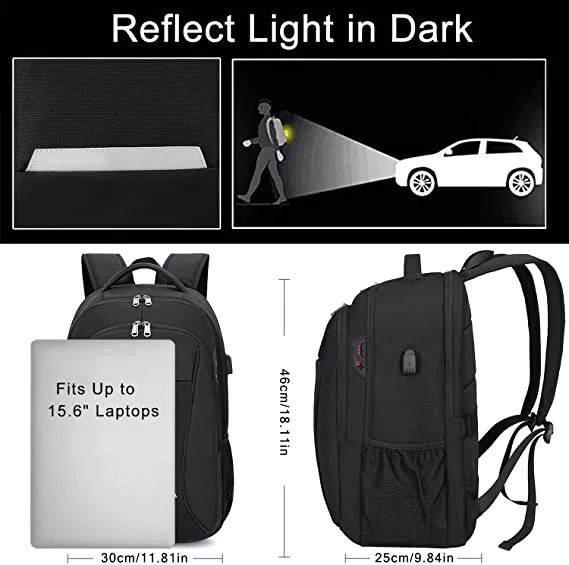 Customized Casual Travel Durable Anti Theft Laptop Backpack with USB Charging Port School Students Daypack Backpack