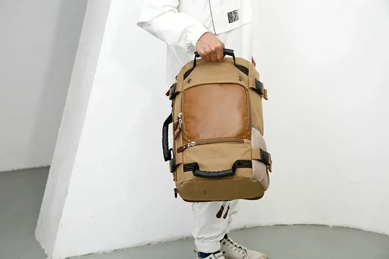Factory Custom Canvas Bag Hot Sale Hiking Backpack 60L OEM Muntain Backpack