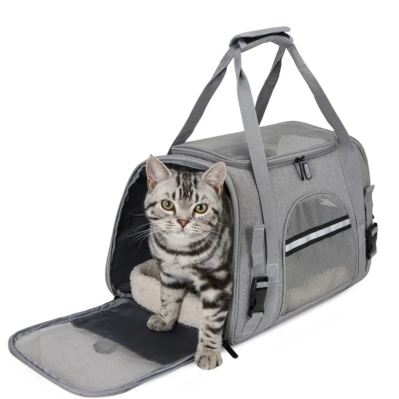 Factory Custom Portable Pet Carriers Mesh Window Sling Large Capacity Cat Bag