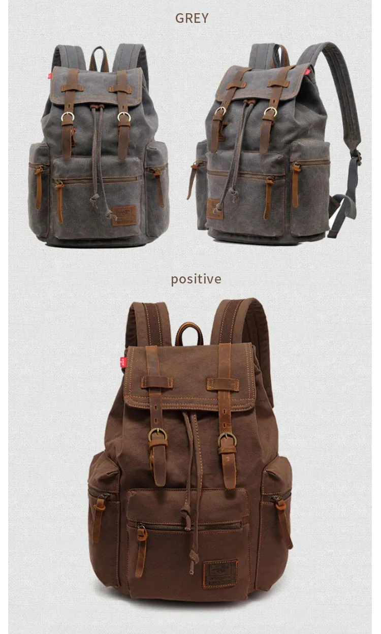 Canvas 15.6 Inches Computer Bag Retro Bags Casual Sports Laptop Backpack School Bags