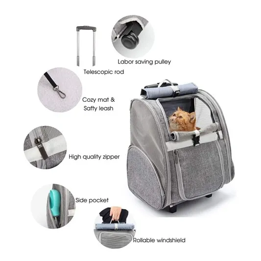 Factory Custom Wholesale Hight Quality Pet Backpack Carrier Oxford Mochila Cat Backpack for Travelling Strolling Outdoor