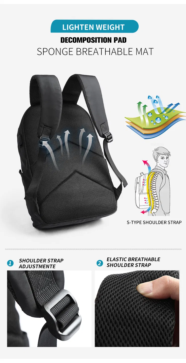 Wholesale Custom Waterproof Backpack School Bags with USB Charging Port