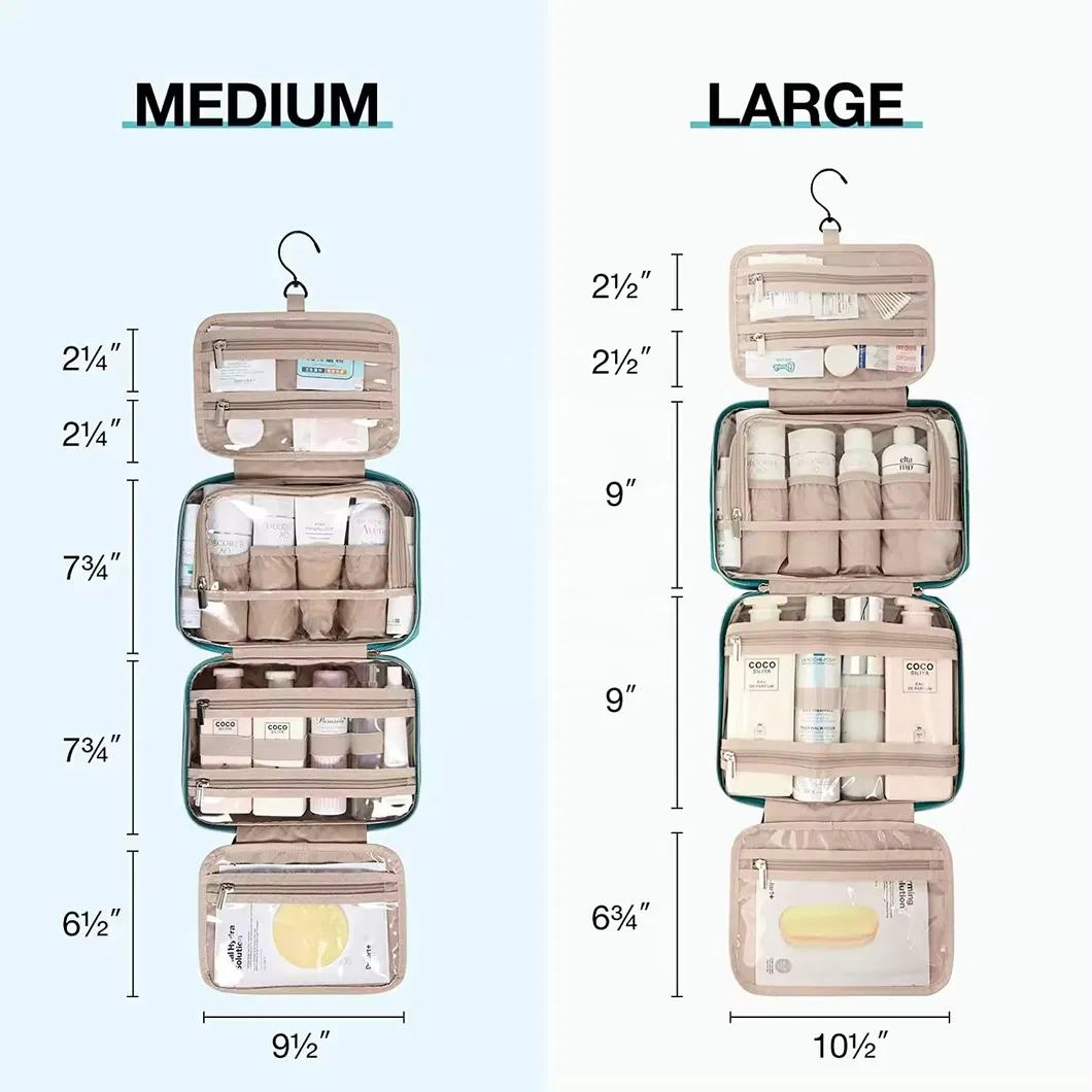 Custom Toiletry Bag Hanging Travel Organizer Transparent Cosmetic Bag