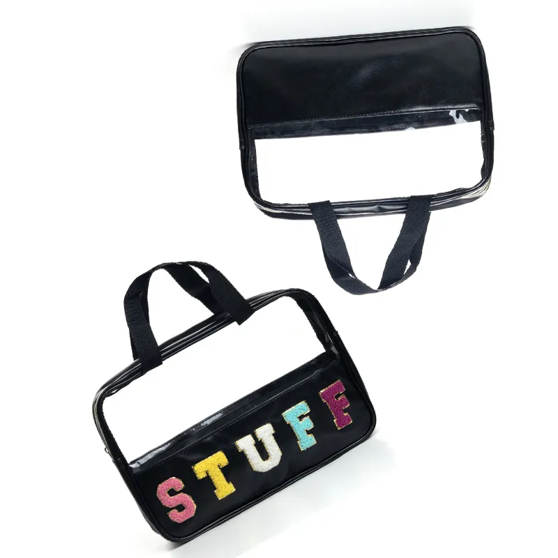 Custom Colors Large Capacity Water Resistant Makeup Cosmetic Bag Portable Travel Clear Toiletry Bag
