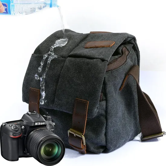 Canvas Bag Crossbody One Shoulder Retro Photography Waterproof Micro DSLR Camera Bag
