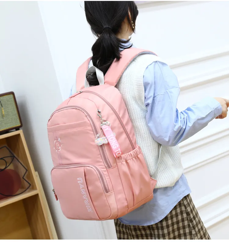 Factory Customized Primary and Secondary School Backpacks for Girls Simple and Large Capacity Backpacks