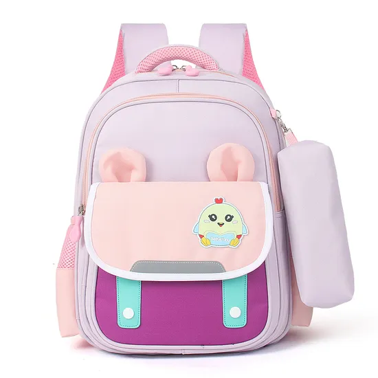 2024 New Cartoon Solid Color Children′s Breathable Backpack Boys and Girls School Backpack