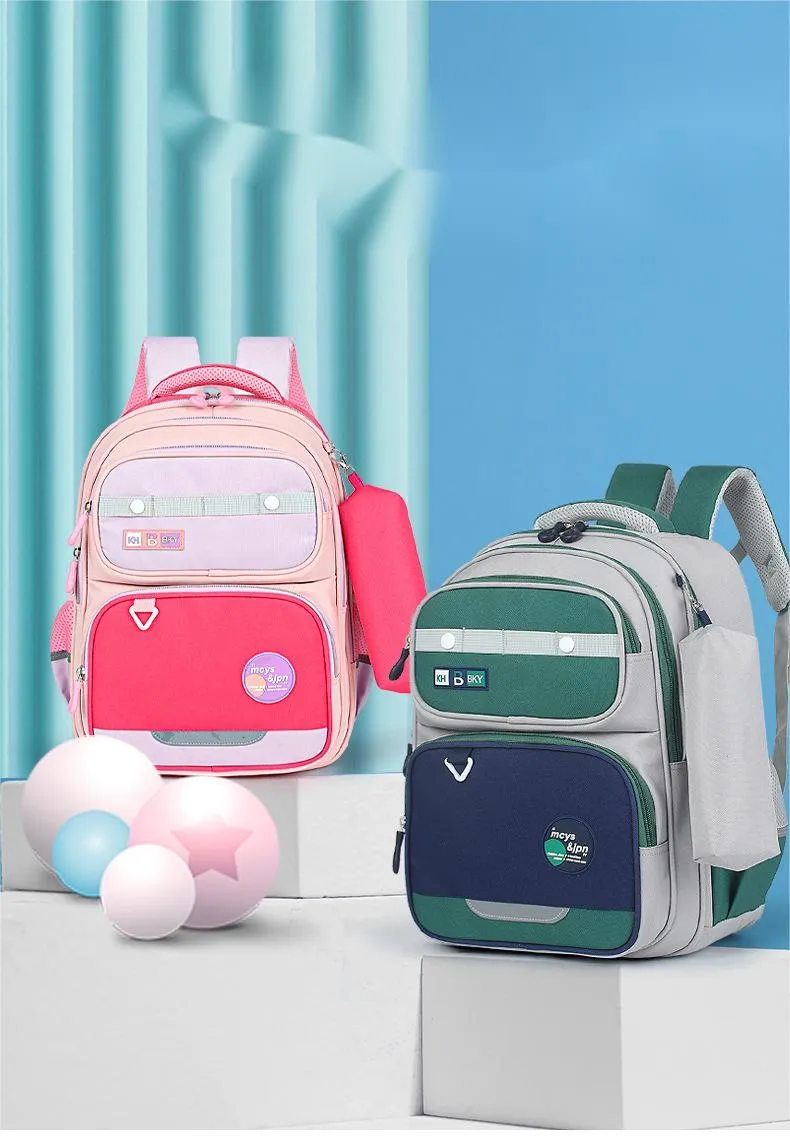 2024 New Load Reducing Waterproof Backbone Protection Children&prime;s Backpack for Grades 3 to 6 Backpack