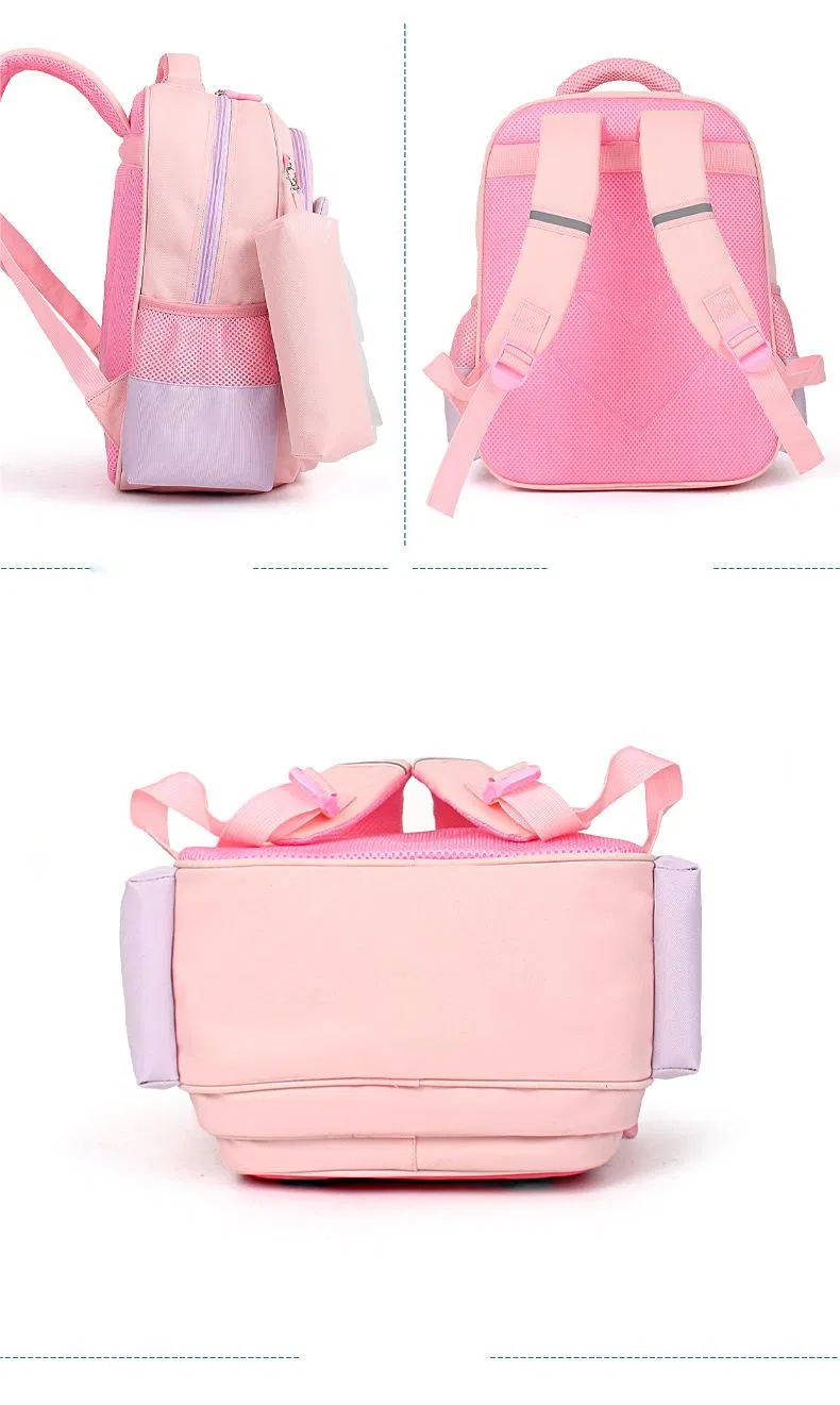 2024 New Cartoon Solid Color Children&prime;s Breathable Backpack Boys and Girls School Backpack