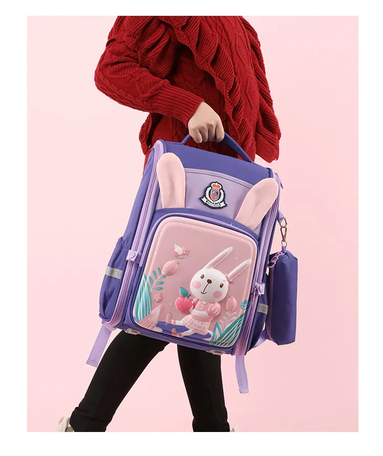 New Backpack for Elementary School Students in Grades 2-5 Boys and Girls Lightweight Spine Protection Space Backpack