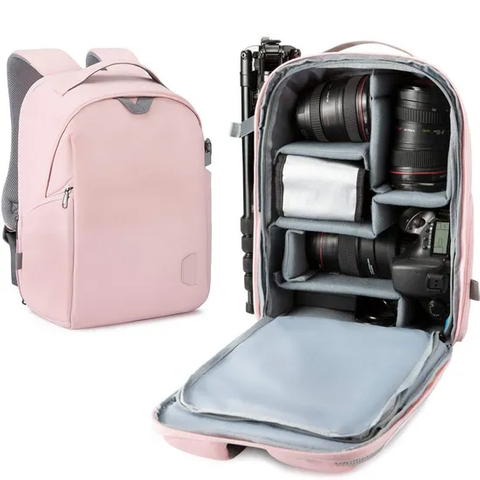 Fashion Travel PU Camera Backpack Women Large Backpack Leisure Outdoor Photography Equipment Storage Backpack