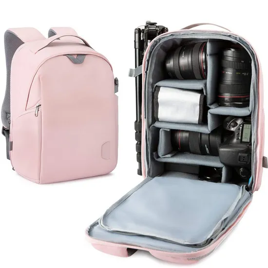 Fashion Travel PU Camera Backpack Women Large Backpack Leisure Outdoor Photography Equipment Storage Backpack