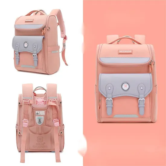 Primary School Children′s Lightweight Backpack Reducing Burden and Protecting Spine Boys and Girls Large Capacity Waterproof