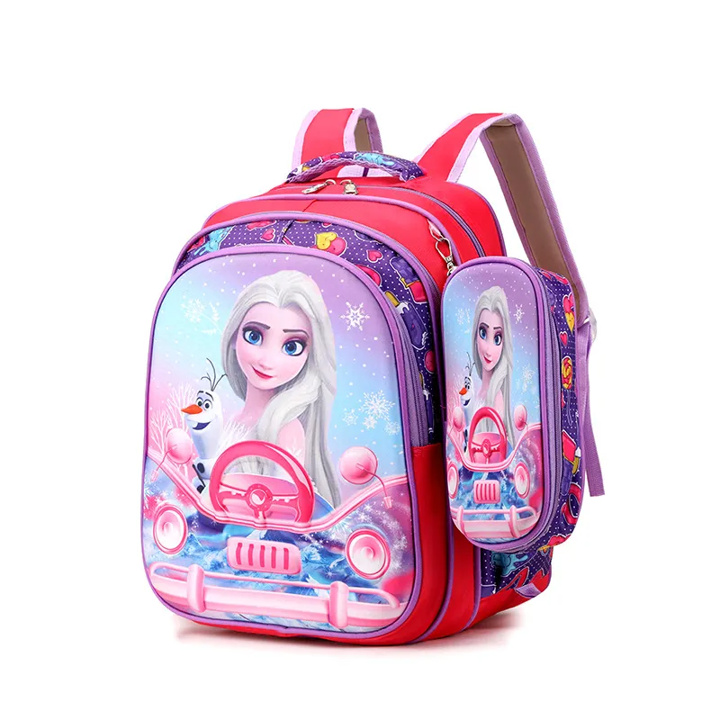 Primary School Childrens Backpack Three Piece Set 16 Inch 3D Lunch Bag for Boys and Girls Detachable Pull Rod Backpack