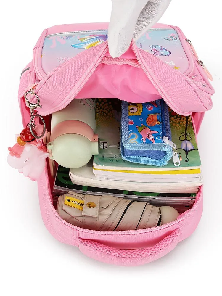 2023 New Children Cartoon Backpack for Girls in Grades 1 to 3 to Reduce Burden and Protect Spine