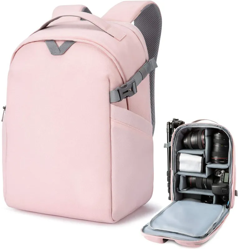 Fashion Travel PU Camera Backpack Women Large Backpack Leisure Outdoor Photography Equipment Storage Backpack