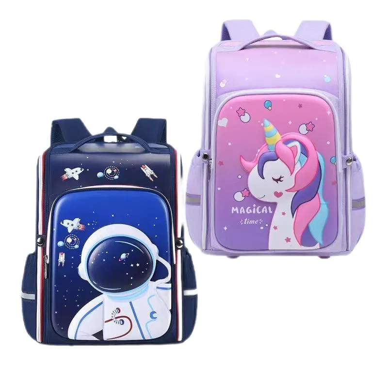 New Elementary School Student Astronaut Unicorn Love Smiling Face Integrated Hard Shell Backpack
