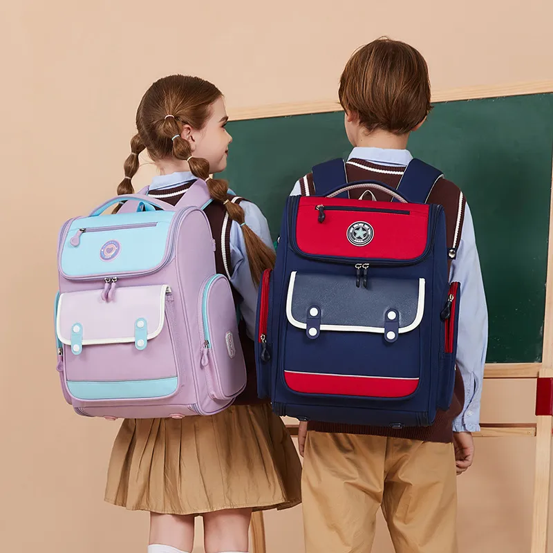 Primary School Backpack for Grades One to Six Boys and Girls Shoulder Bag for Reducing Burden and Protecting Spine