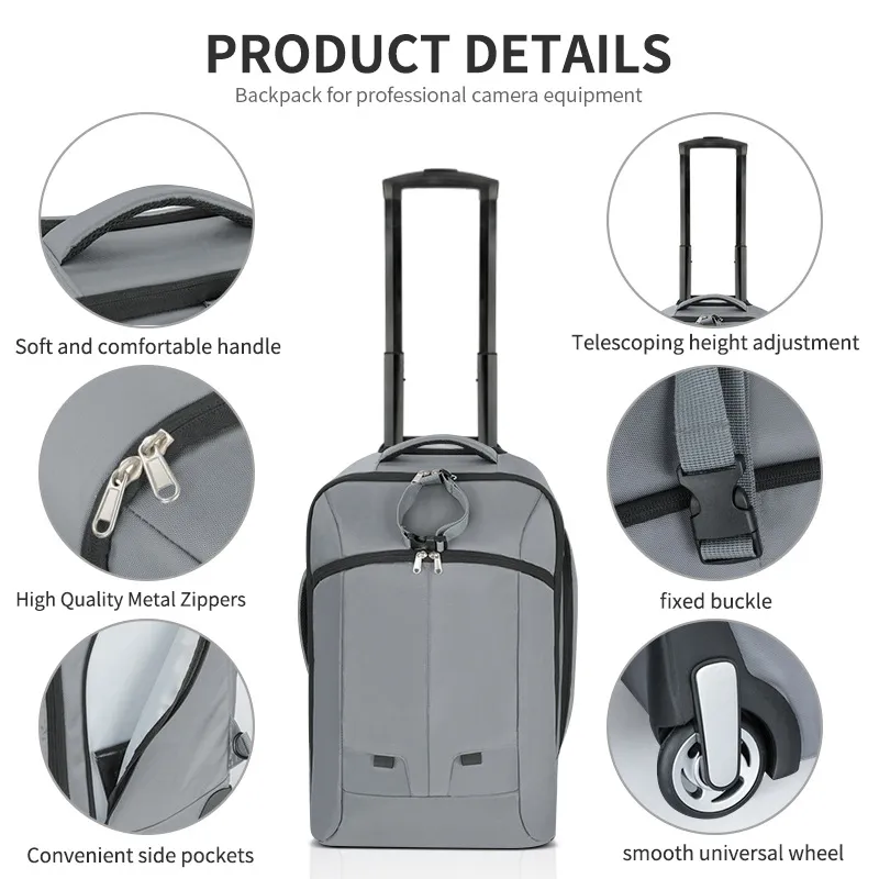 New Gray Travel Photography Equipment Backpack Outdoor Lightweight Handheld Camera Photography Backpack