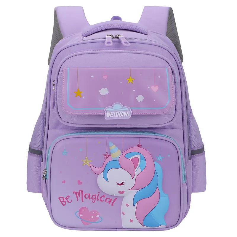 Elementary School Unicorn Astronaut Reducing Load and Backbone Protection Children&prime;s Star Dream Cartoon Anime Backpack