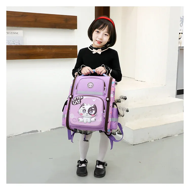 2024 New Kindergarten Children&prime;s Backpack School Student Load Reduction and Spinal Protection Cartoon Unicorn Backpack