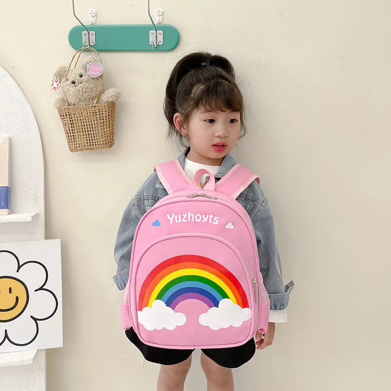 2024 New Rainbow Kindergarten Children Backpack Cute Cartoon Large Capacity Backpack