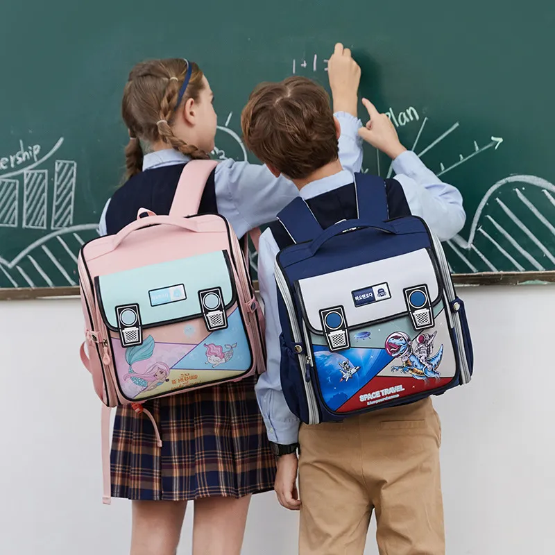 Factory Children&prime;s Primary School Student Spinal Protection Weight Reduction Oxford Cloth Anti Splashing Backpack