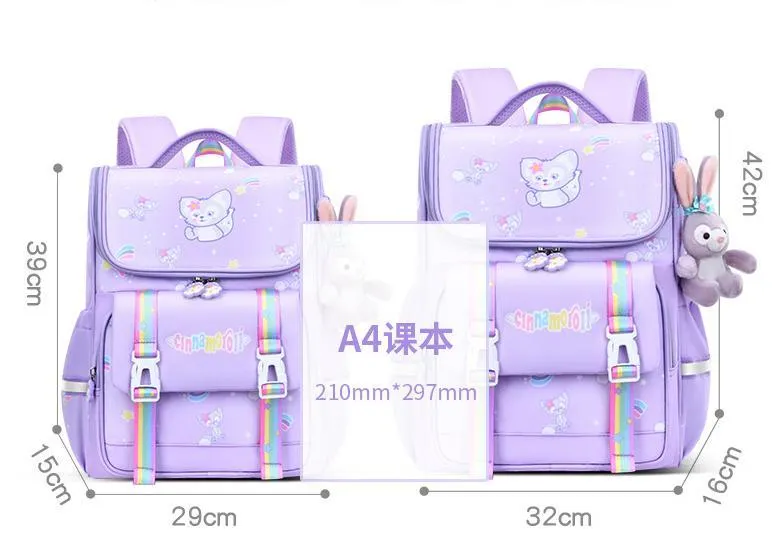 Elementary School Backpack for Girls Children&prime;s Load Reduction Large Capacity Backpack